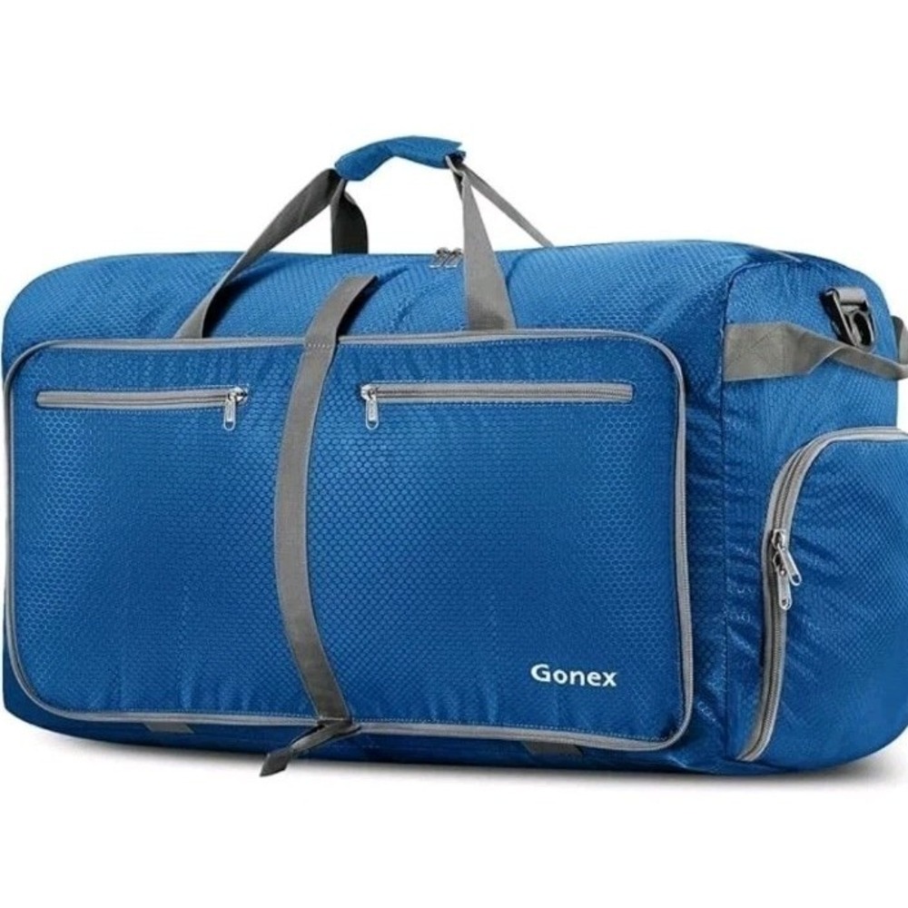 Gonex 100L Large Foldable Duffle Bag – Deep Blue Honeycomb Nylon